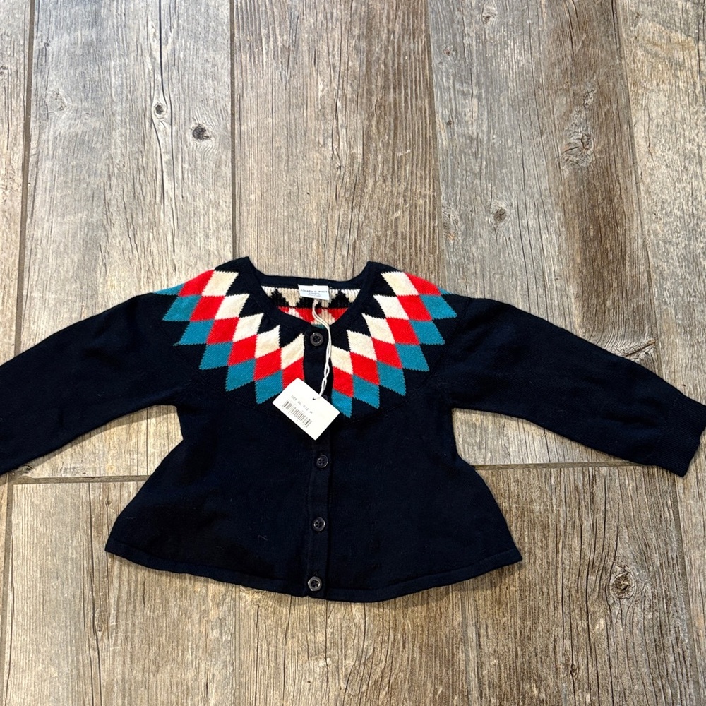 Polarn o pyret Navy Blue Kids Cardigan size 9 to 12 months girls baby